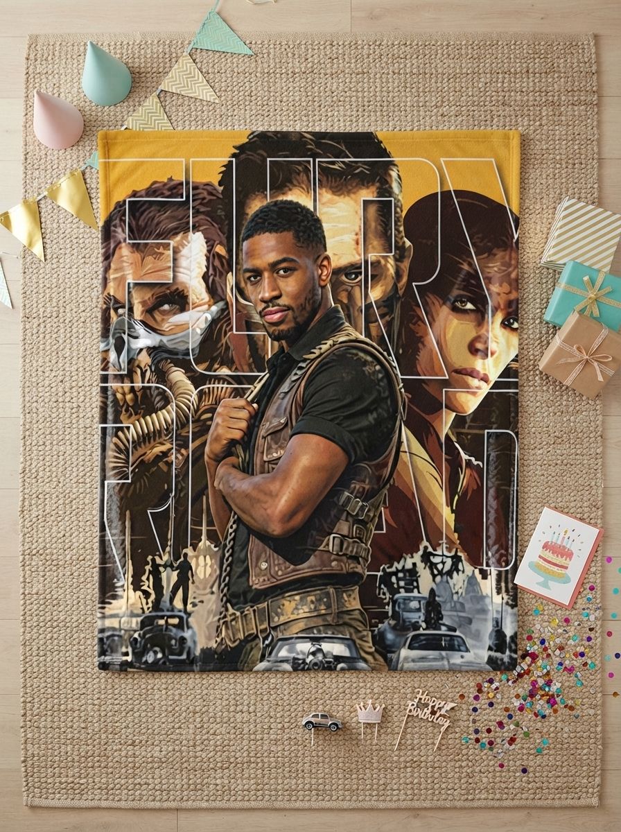 Custom Photo Face Blanket Personalized Flannel Throw Skin Friendly Warm Cozy Fleece Movie Poster Keepsake Gift for Bed
