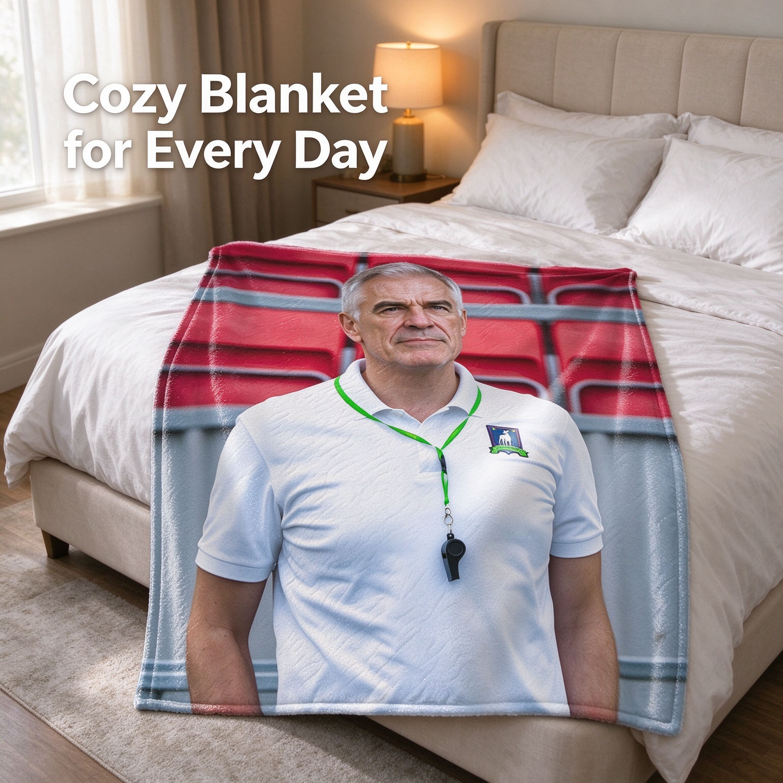 Custom Face Photo Blanket Personalized Flannel Fleece Throw Soft Lightweight Portrait Cover for Sofa Bed Unique Gift