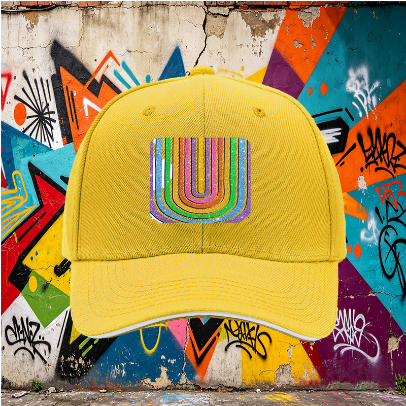 Unisex Classic Sandwich Hat with Glitter Rainbow Arch Print - Perfect for Outdoor Activities, Festivals, and Casual Wear - Ideal for Adults Seeking Stylish and Comfortable Headwear