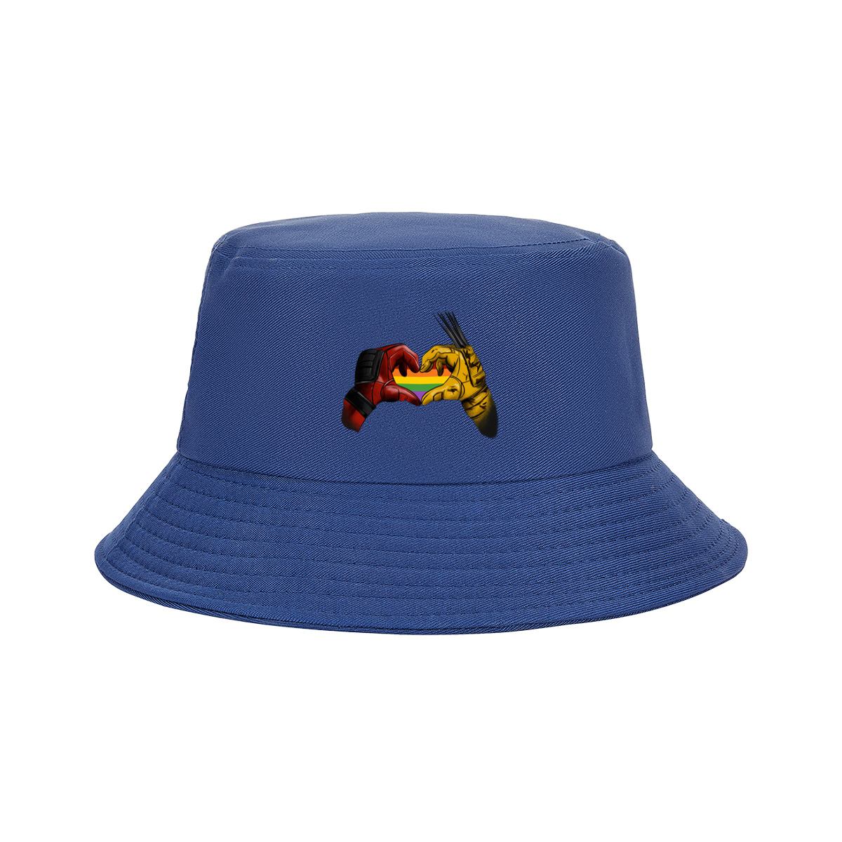 Deadpool and Wolverine Form a Rainbow Heart - Fisherman's Hat