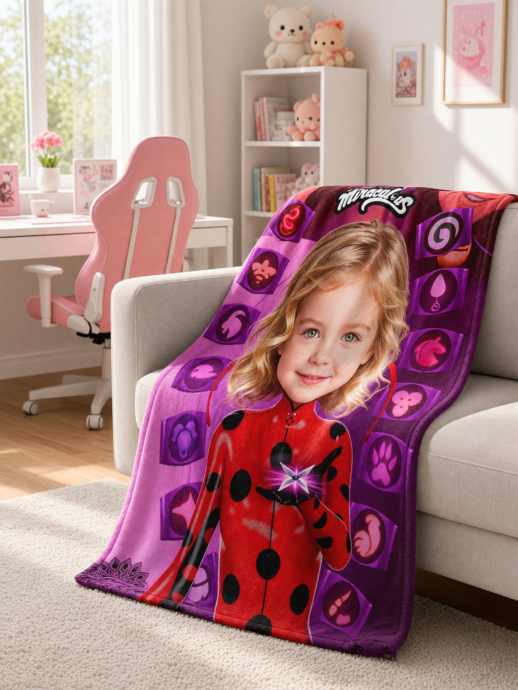 Personalized Face Photo Superhero Flannel Blanket, Ultra Soft Anti-Pilling Fleece Throw, Unique Custom Birthday Gift