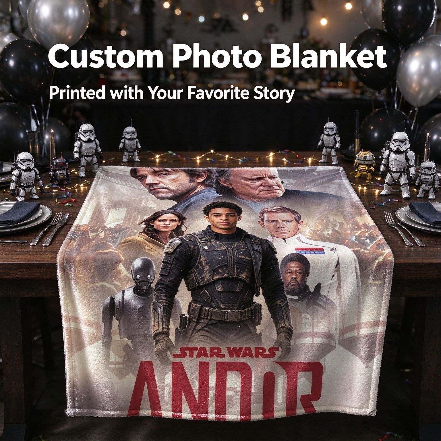 Custom Photo Flannel Fleece Throw Blanket Personalized Movie Character Poster Ultra Soft Skin-Friendly Anti-Pilling