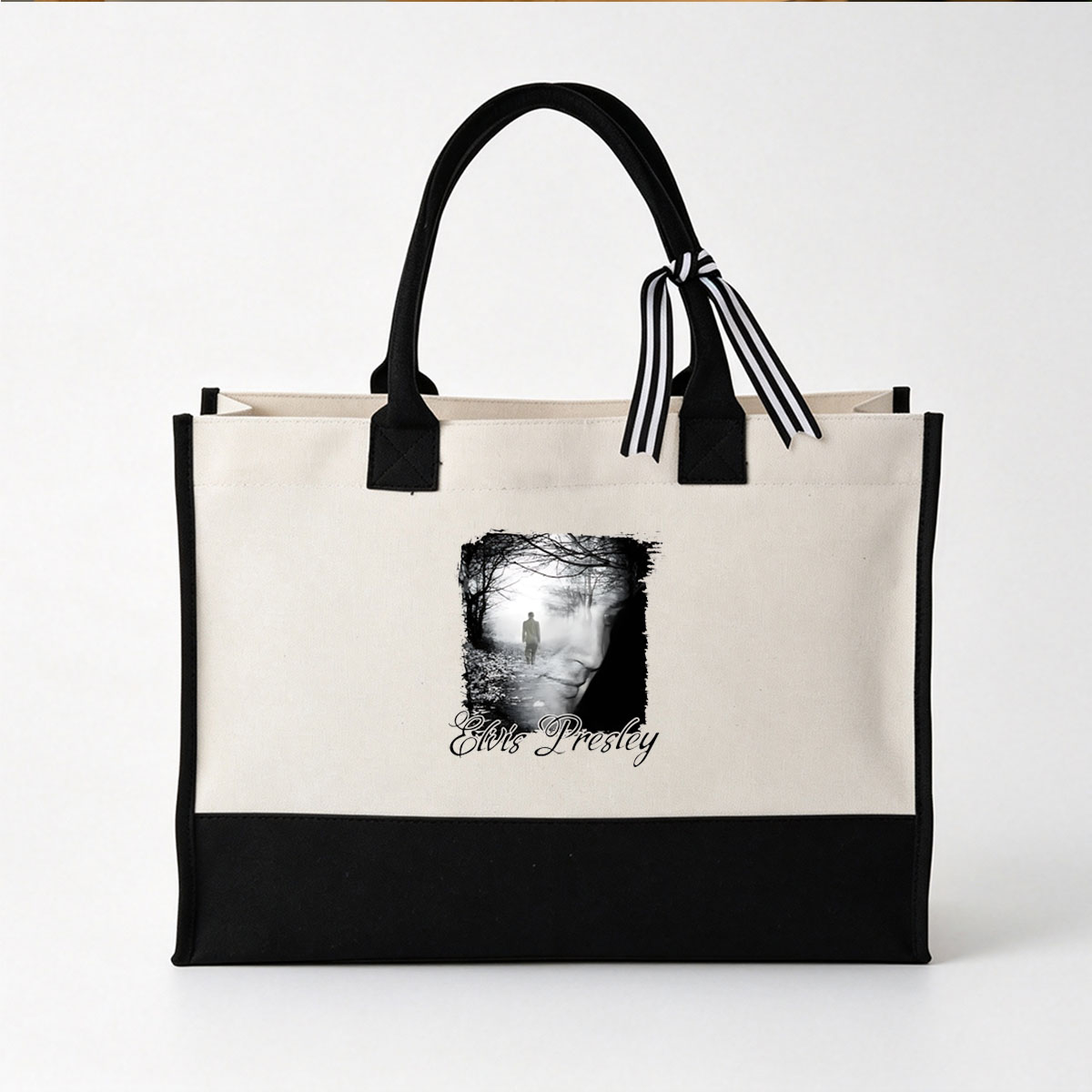 Elvis Presley: A Solitary Walk Through Memory Lane - Canvas patchwork gift tote bag