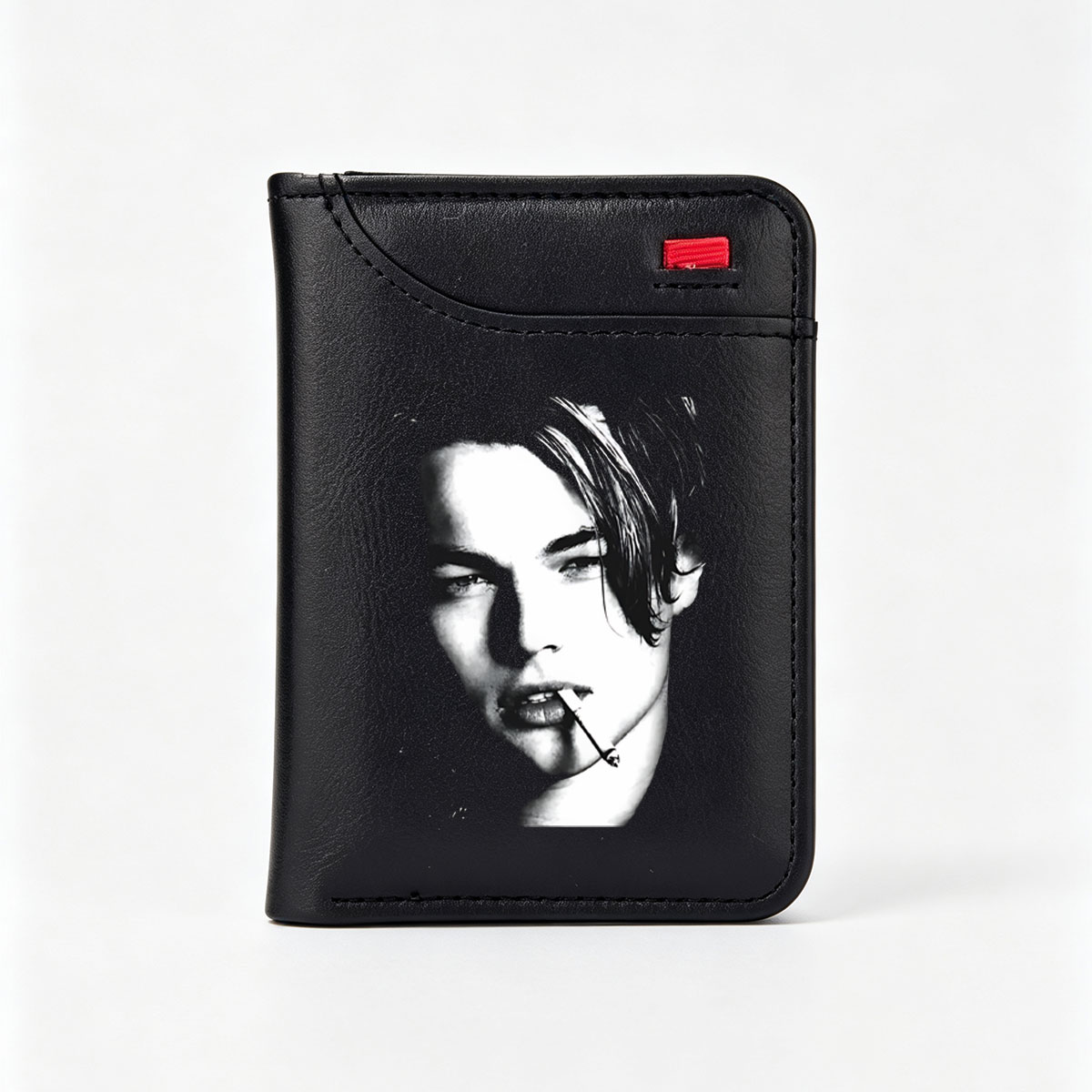 Tom Cruise Smoking Cigarette in Black and White Portrait - Vertical Style Wallet