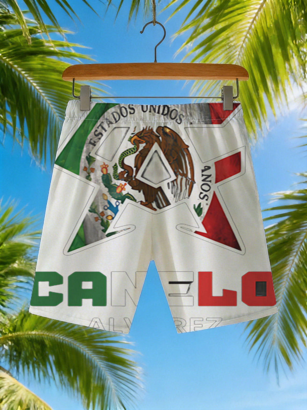 Canelo Alvarez: Mexican Boxing Legend with National Pride Symbol -  Beach shorts