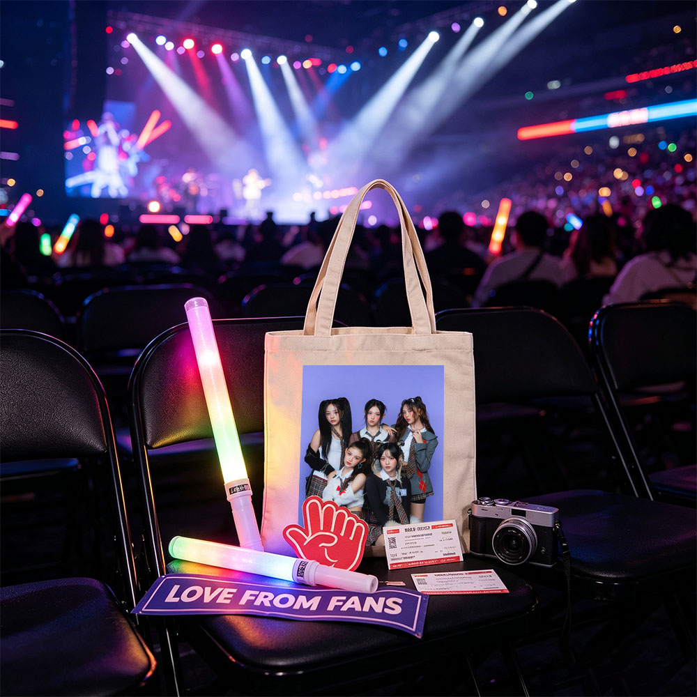 NewJeans School Uniform Concept Photo on Purple Background - Canvas tote bags