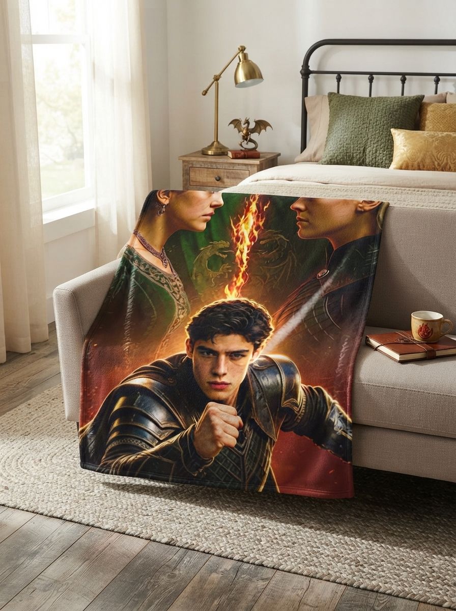 Custom Photo Face Blanket Personalized Fantasy Hero Graphic Soft Flannel Fleece Throw Lightweight Anti Pilling Warm
