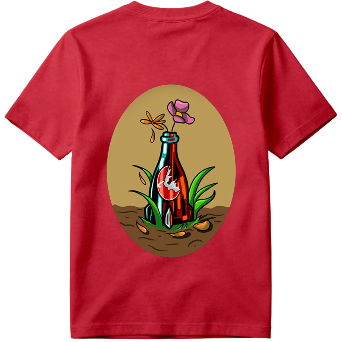 Bottle Garden with Flower and Dragonfly - Tee
