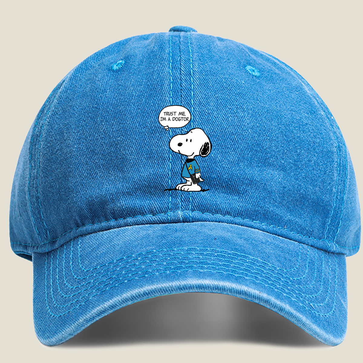 Snoopy as Starfleet Doctor - Washed Denim - Baseball Cap