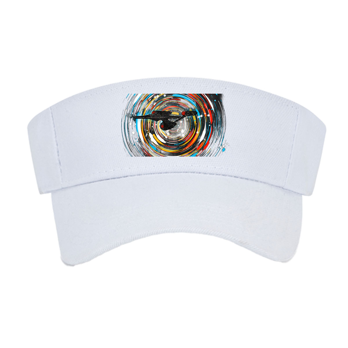 Star Trek Enterprise in Warp Speed Through Cosmic Vortex -  Visor cap