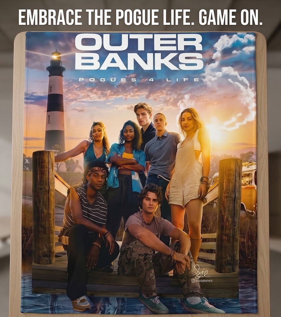Custom Face Blanket Outer Banks Pogues 4 Life Flannel Blanket Perfect for Fans of the Series Ideal Gift or Giveaway for Teen TV Show Enthusiasts