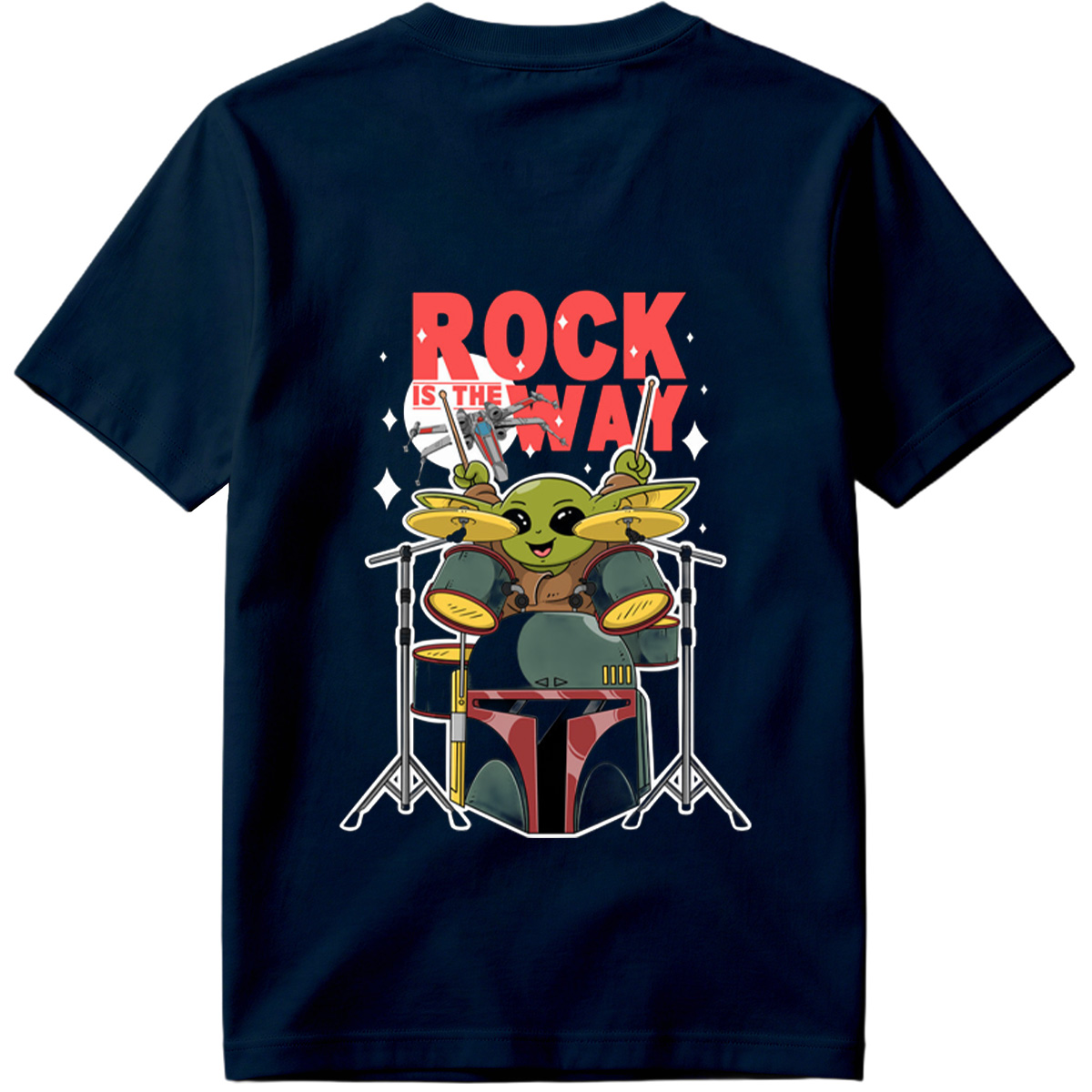 Baby Yoda Playing Drums Rock Is The Way - Tee