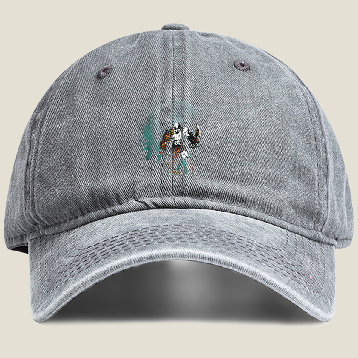 Kratos of God of War - Washed Denim - Baseball Cap