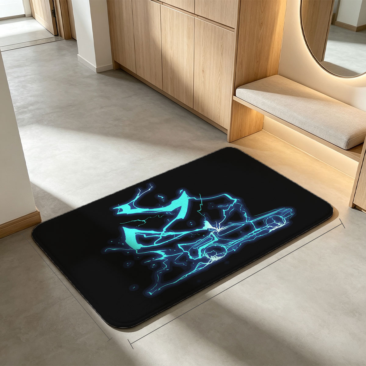 Electric Dragon and Car Fusion Art - Flannel floor mat