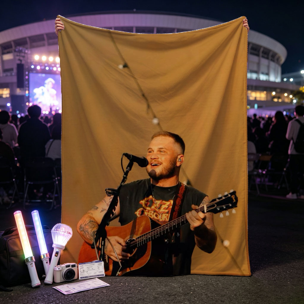 Brantley Gilbert Performing Live with Acoustic Guitar on Stage - Blankets