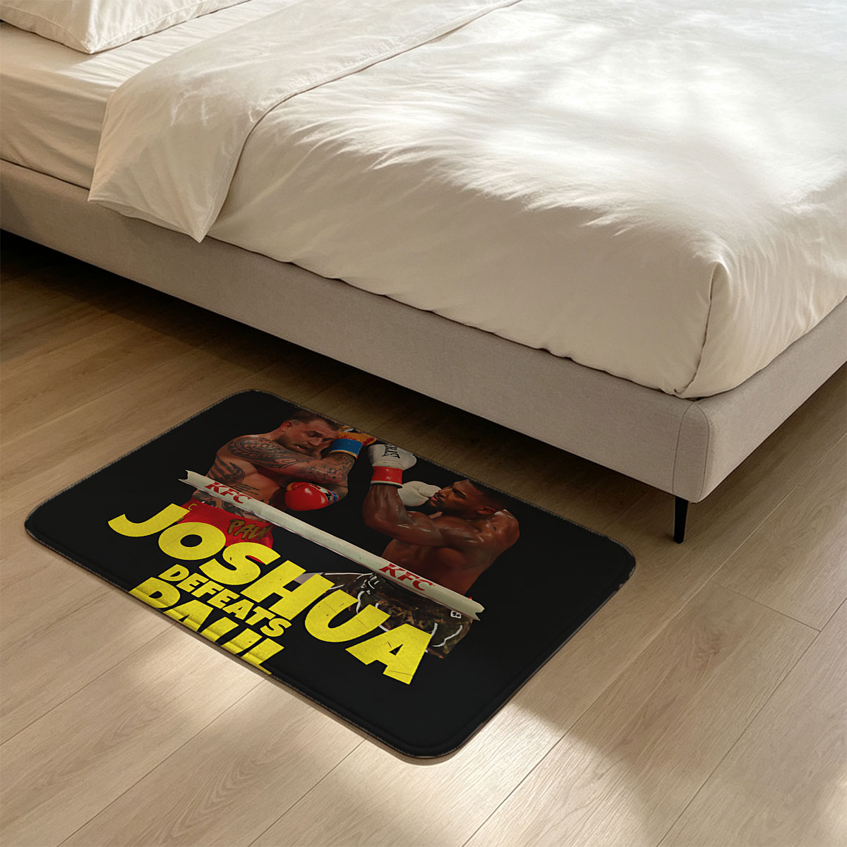 Joshua Defeats Paul in Epic Boxing Match - Flannel floor mat
