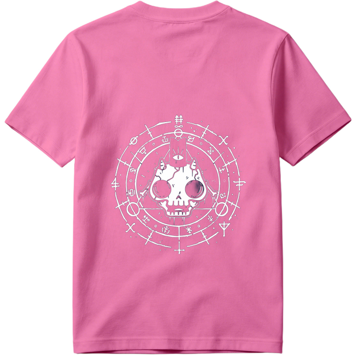 Skull with Horns and Mystical Symbols - Tee