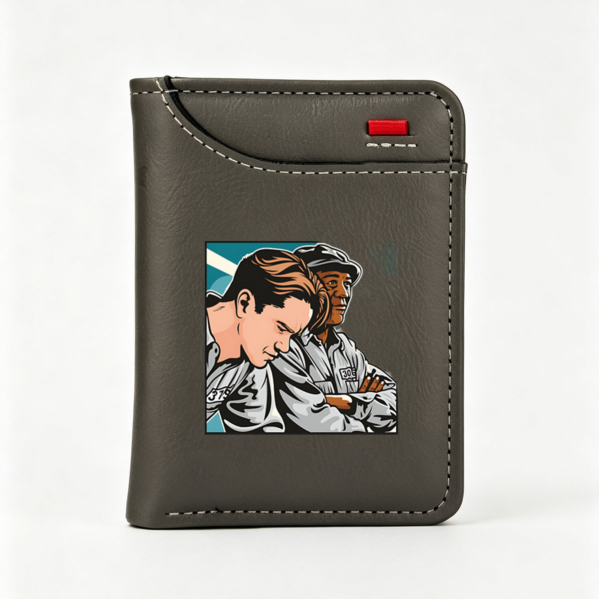 Two Workers in Uniforms, Numbers 379 and 305, Collaborating on Task - Vertical Style Wallet