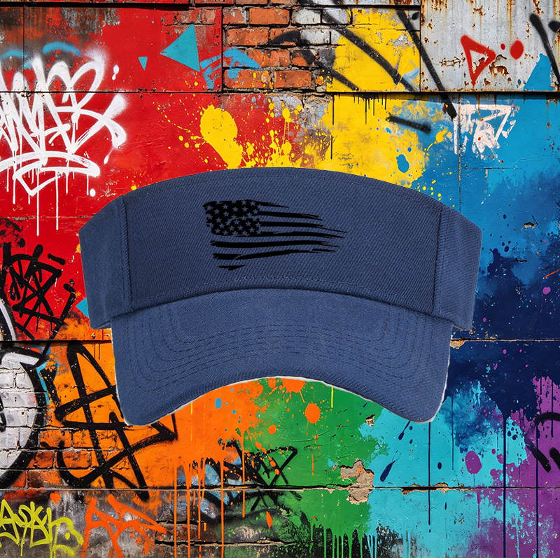 Unisex Classic Mesh Back Hat with American Flag Print and 