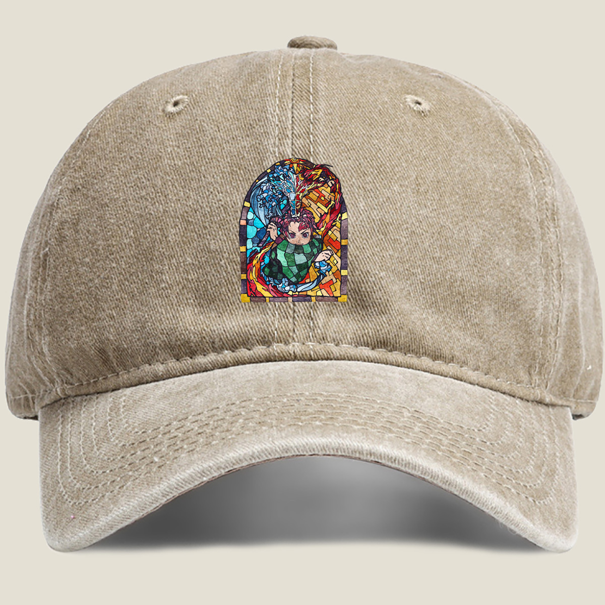 Demon Slayer Tanjiro Kamado Stained Glass Art - Hat