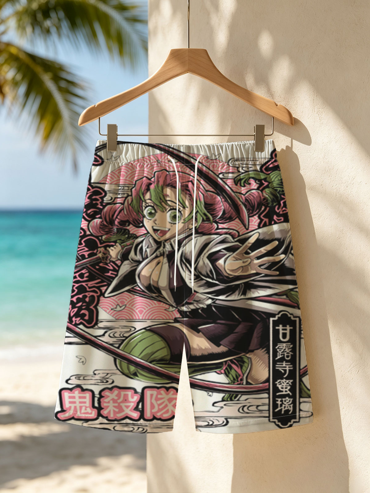 Demon Slayer: Nezuko Kamado and Tanjiro Kamado in Action -  Beach shorts