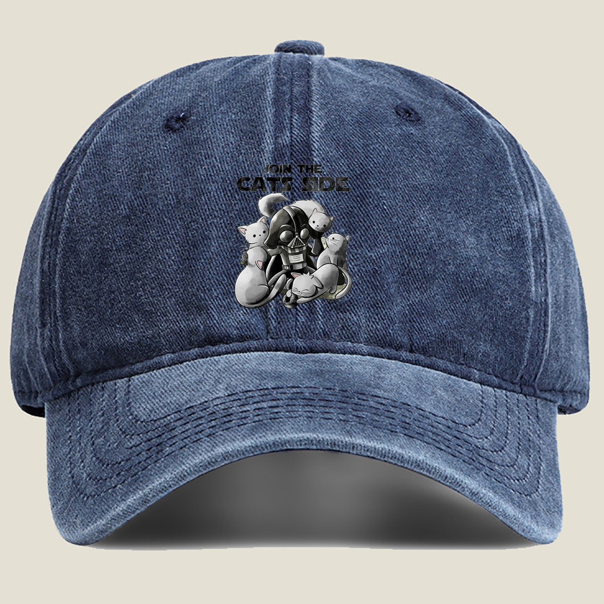 Join the Cats Side: Darth Vader and Kittens - Washed Denim - Baseball Cap
