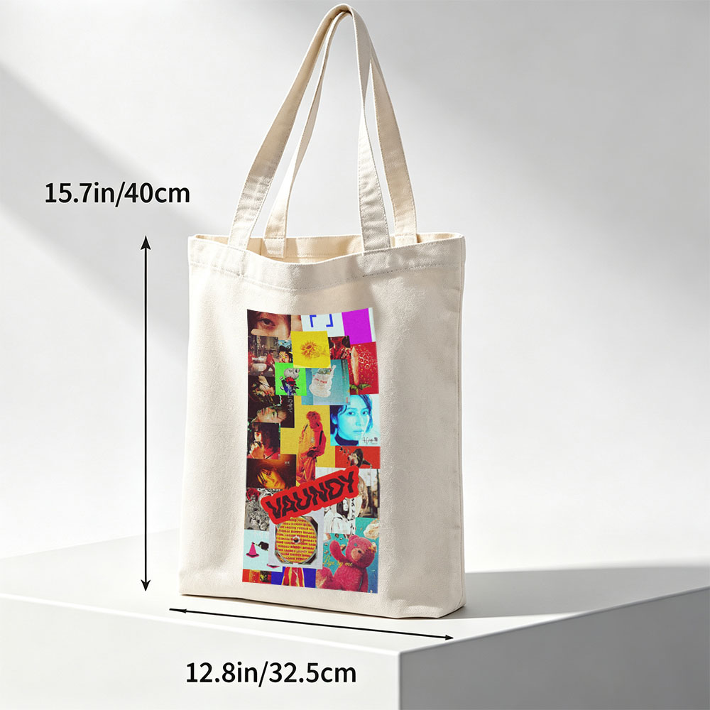 Vaundy Music Video Collage Featuring Colorful Artwork and Pop Culture Imagery - Canvas tote bags