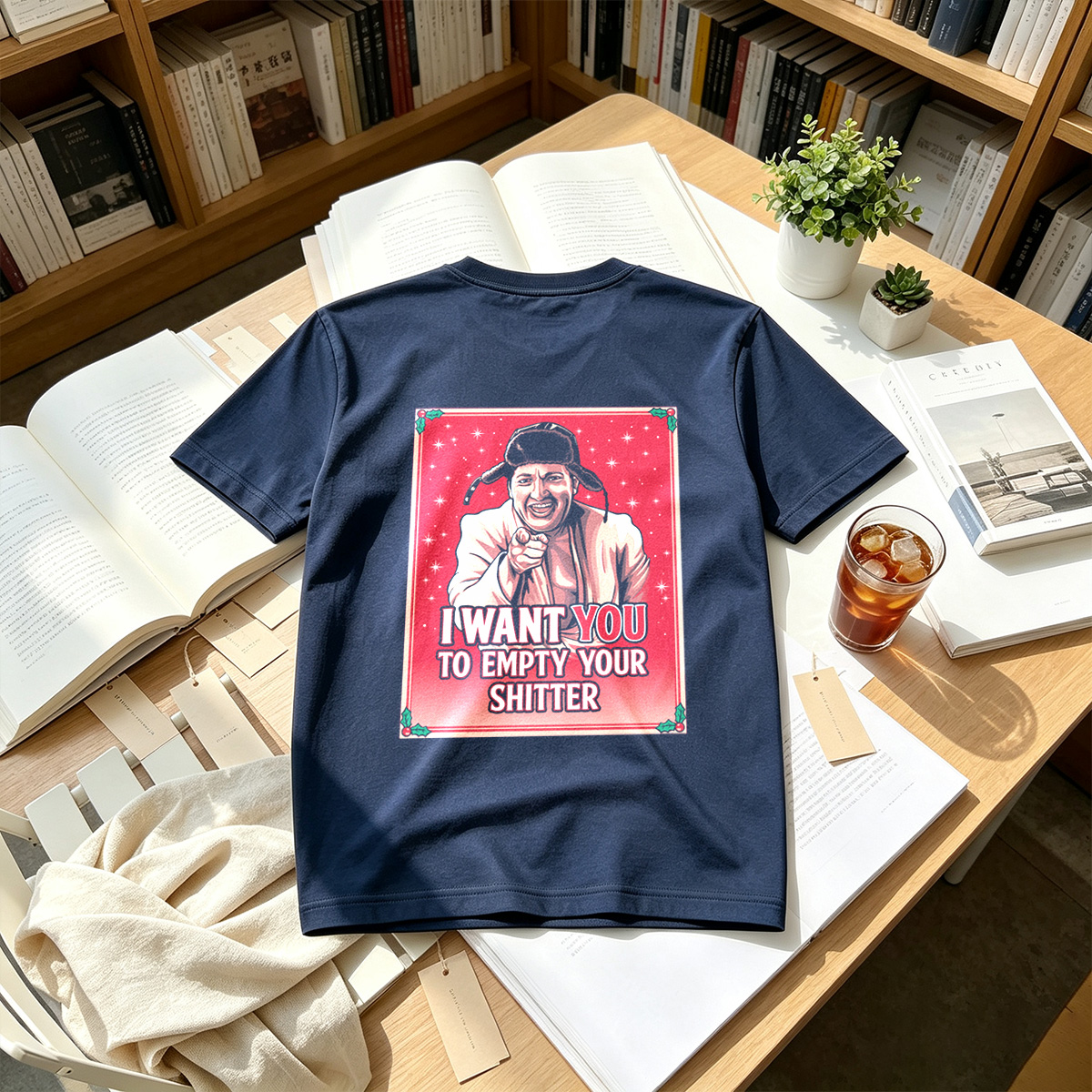 I Want You to Empty Your Shitter - Russian Christmas Poster Parody - Tee