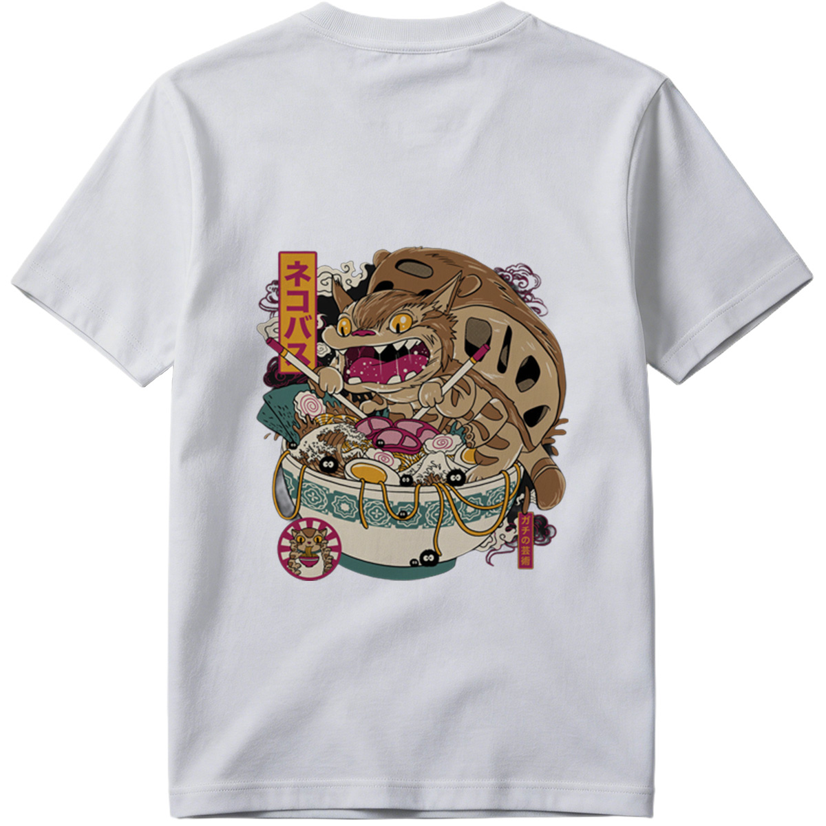 Neko Basu Ramen Cat Art - Tee