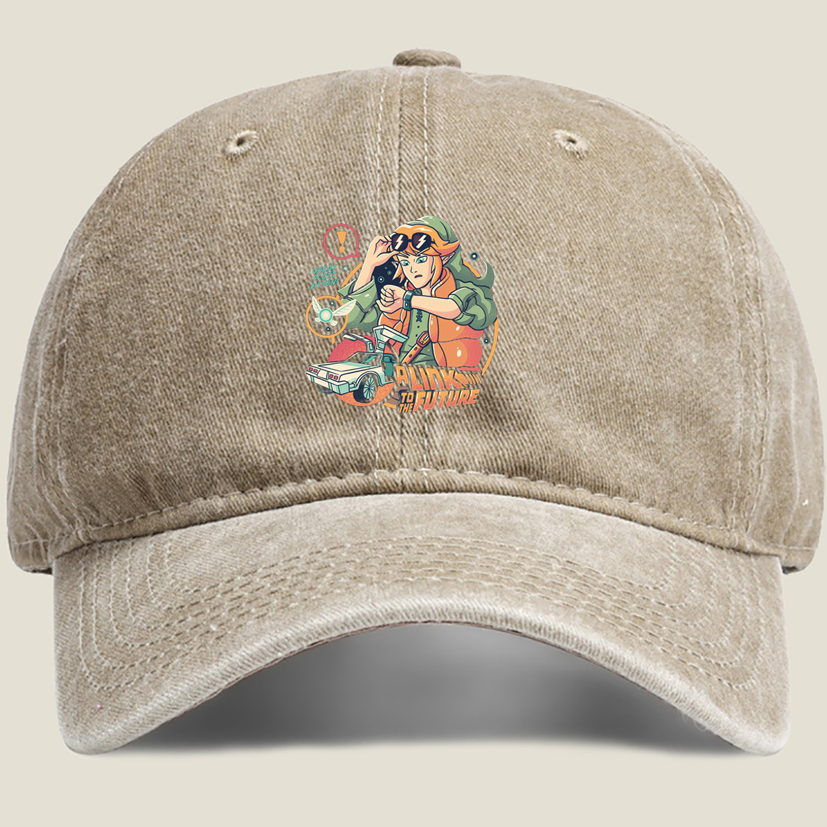 A Link to the Future: Zelda Meets Back to the Future - Washed Denim - Baseball Cap