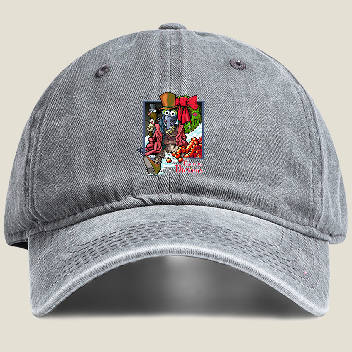 Charles Dickens: Scrooge and the Mouse - Washed Denim - Baseball Cap