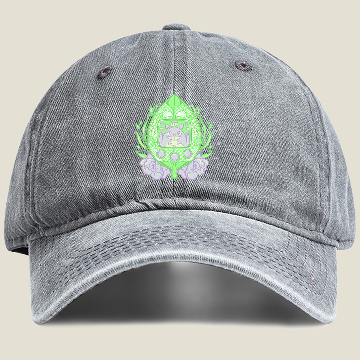 Totoro Tamagotchi Level Up - Washed Denim - Baseball Cap