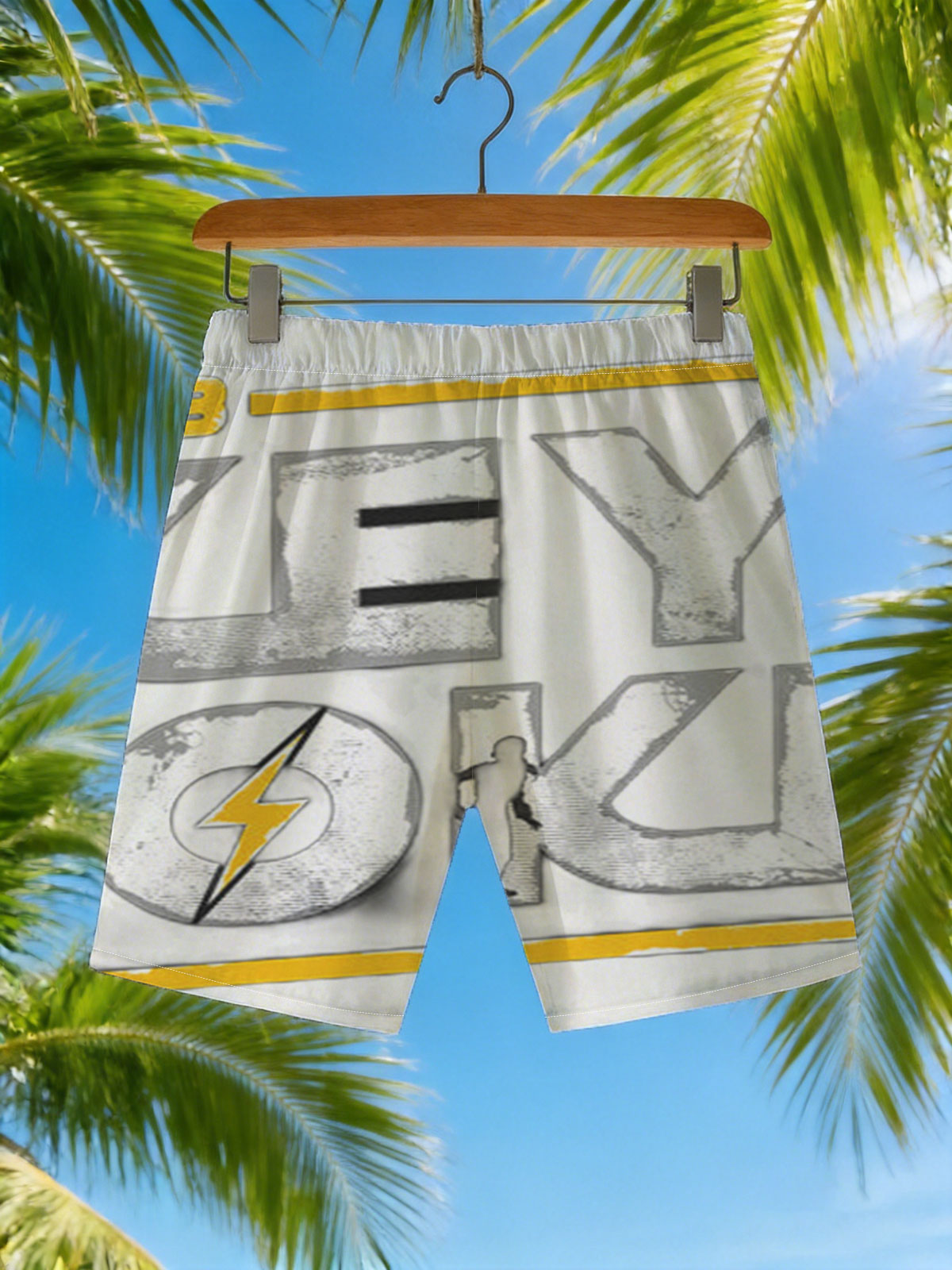 Vault 33: Okey Dokey – Fallout Themed Event with Lightning and Silhouette Design -  Beach shorts