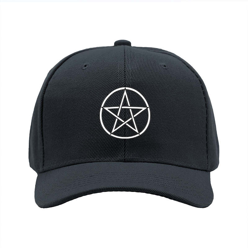 1pc New Baseball Cap with Pentagram Print Design Unisex Adjustable Hat for Outdoor Activities and Casual Wear Suitable for Adults Who Love Unique Symbolic Style