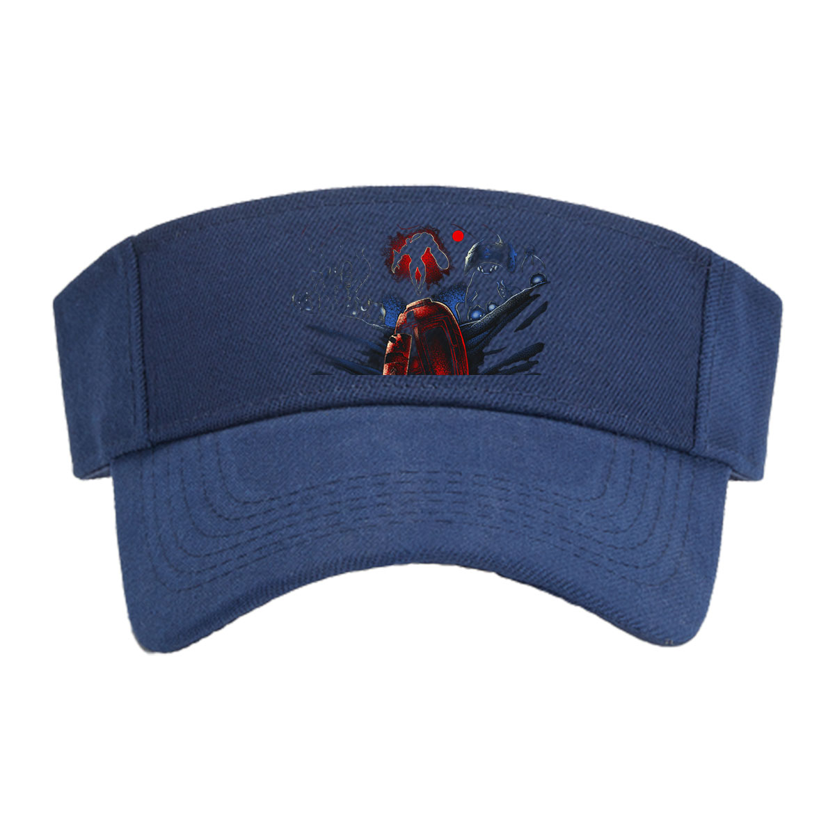 Red Planet Encounter: Alien Silhouette and Cosmic Artifacts -  Visor cap