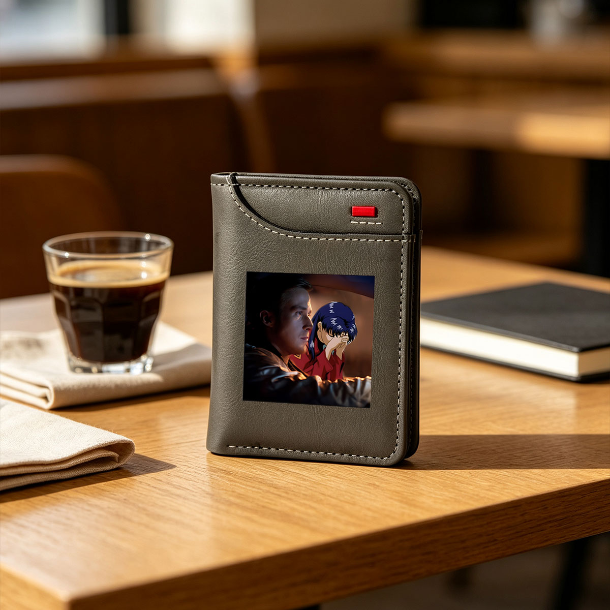 Edward Norton and Rei Ayanami in a dramatic scene from Neon Genesis Evangelion - Vertical Style Wallet