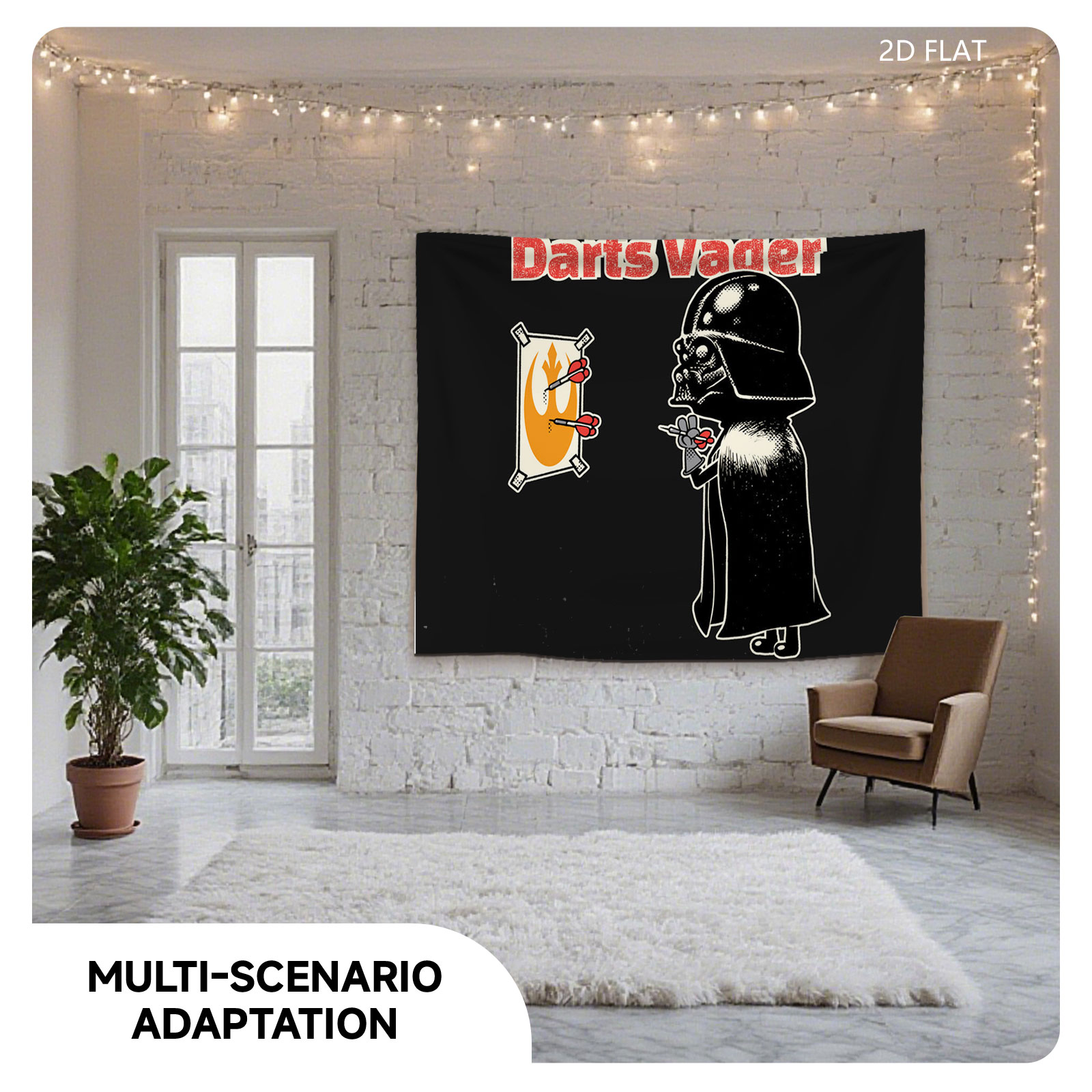 Darth Vader Playing Darts with Rebel Target - Tapestry