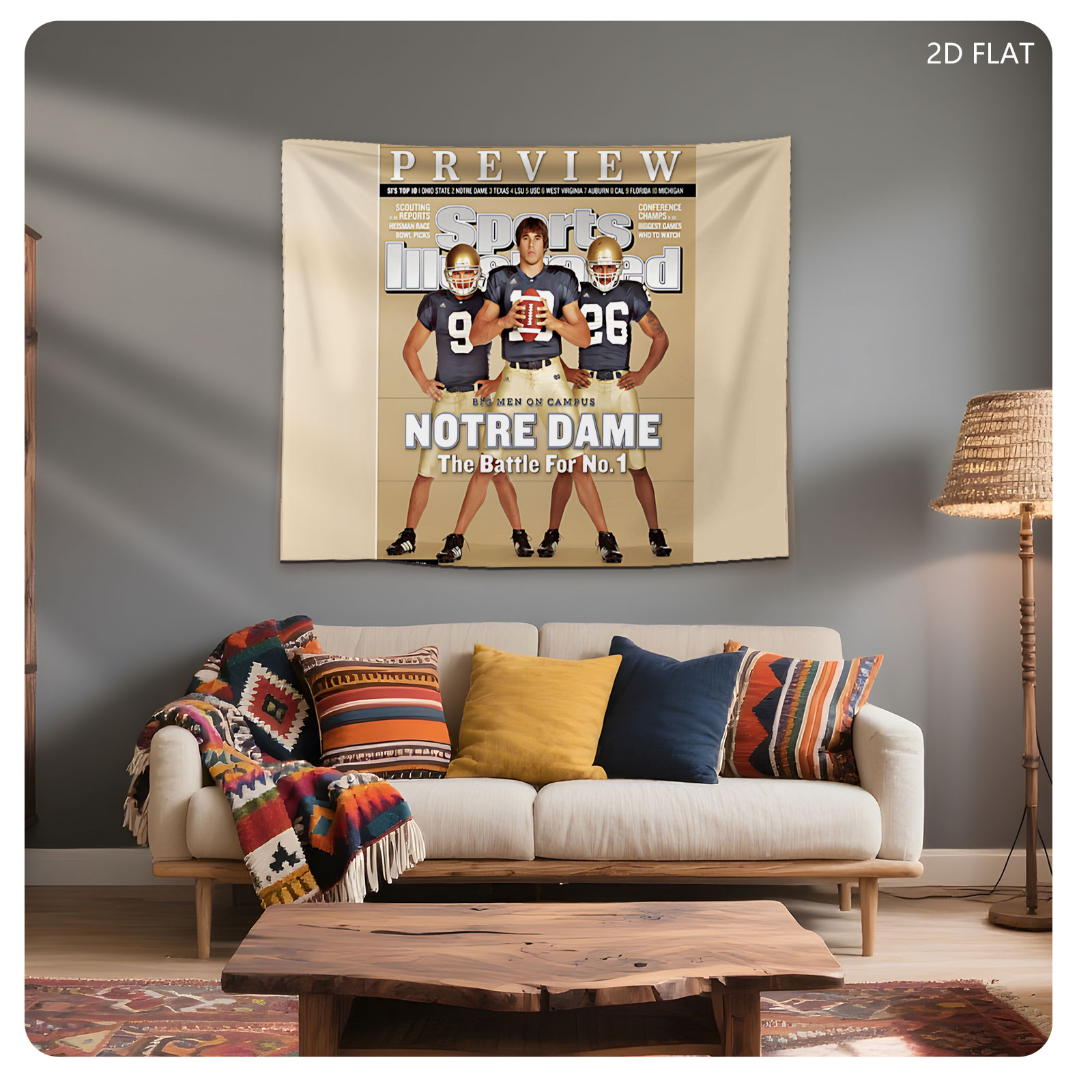 Notre Dame Football: The Battle for No. 1 – Tom Zbikowski, Brady Quinn, Travis Thomas - Tapestry