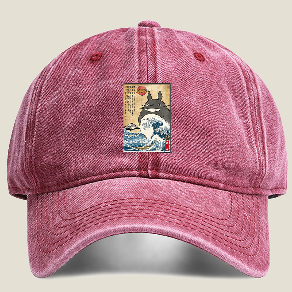 Totoro and the Great Wave - Washed Denim - Baseball Cap