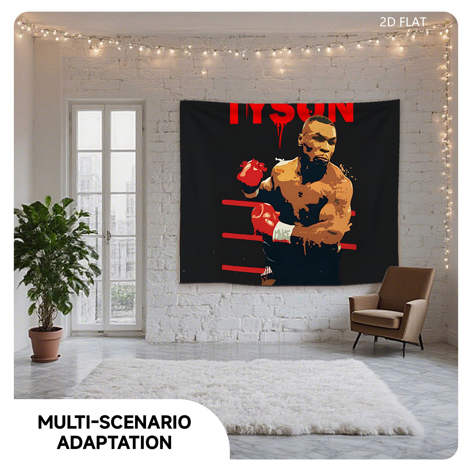 Mike Tyson Boxing Legend in the Ring - Tapestry