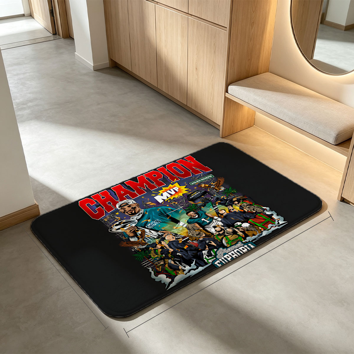 Jalen Hurts MVP World Champion Euphoria Celebration - Flannel floor mat