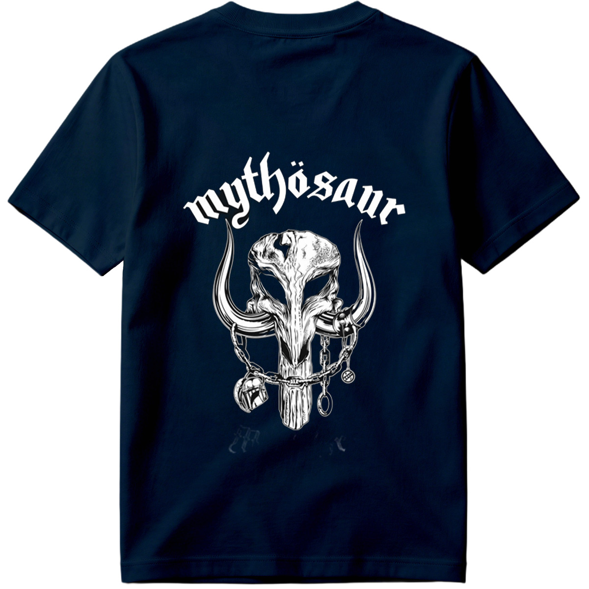 Mythosaur Skull with Chains and Helmets - Tee