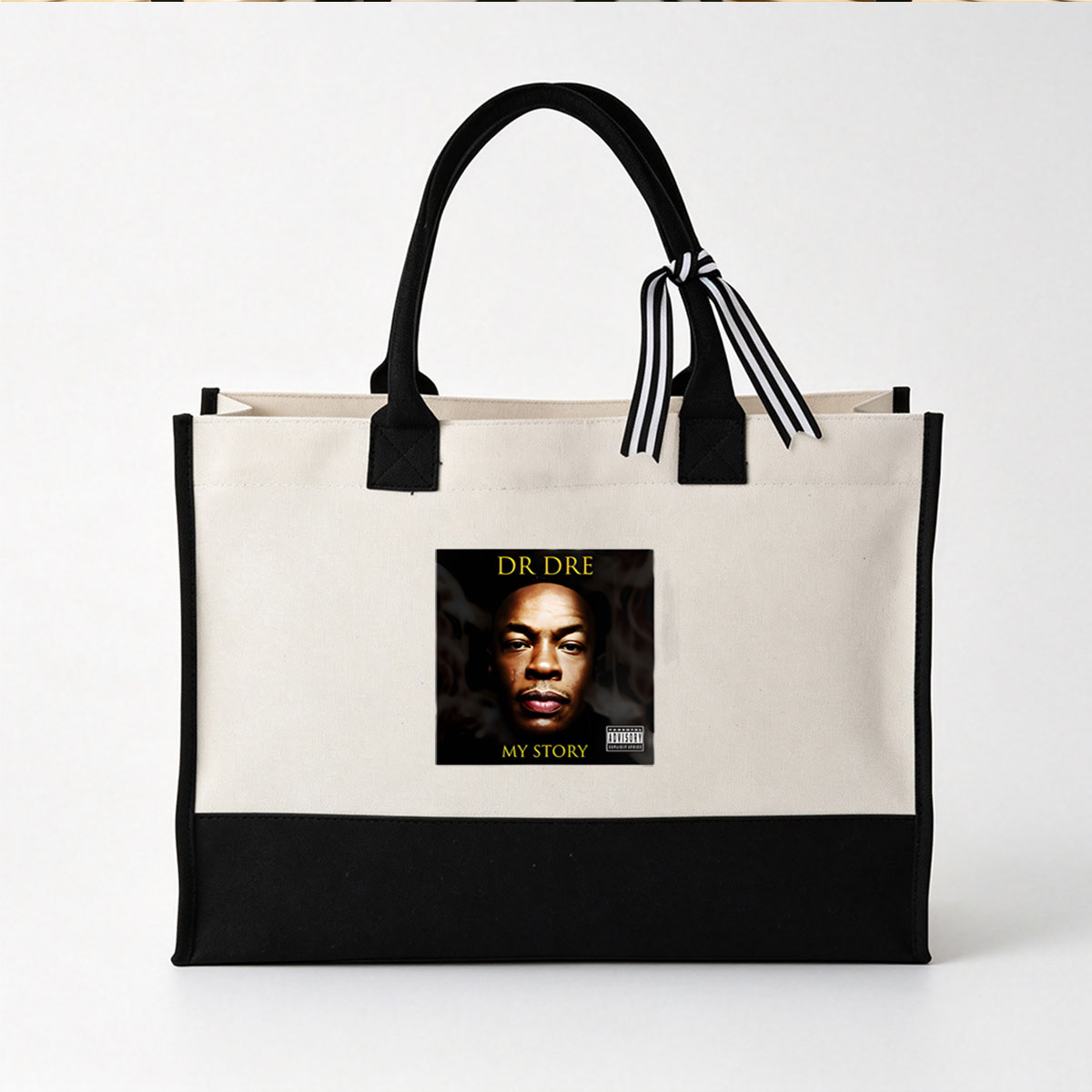 Dr. Dre - My Story (Parental Advisory Explicit Lyrics) - Canvas patchwork gift tote bag
