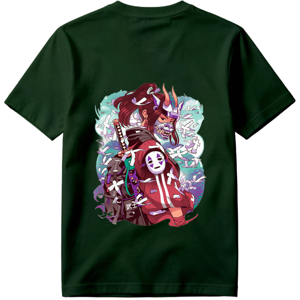 Samurai Warrior with Mask and Katana - Tee