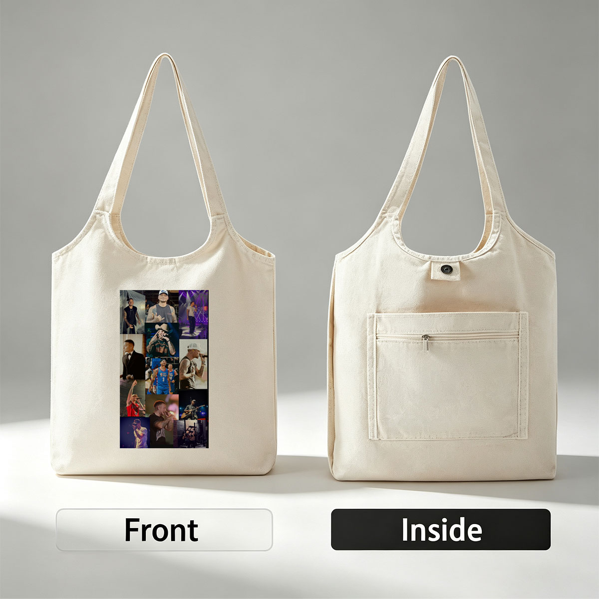 Chris Brown Live Performance and Lifestyle Moments Collage - Canvas shoulder bags/