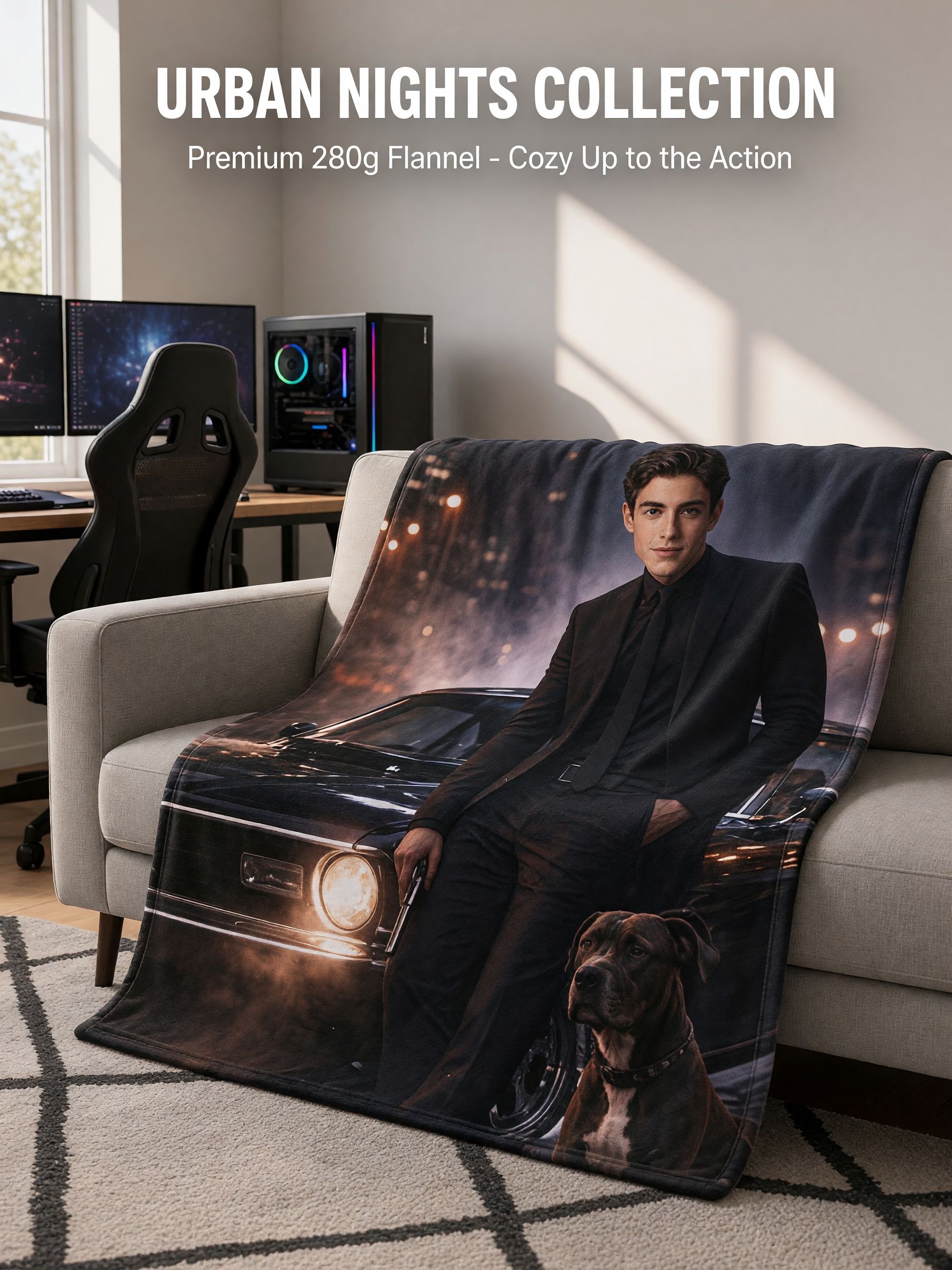 Custom Photo Face Blanket Personalized Flannel Fleece Throw Soft Lightweight Warm Bed Couch Cover for Home Travel Gift