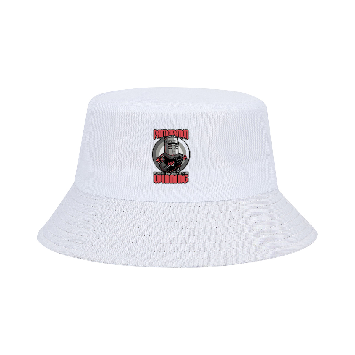 Participation is More Important Than Winning - Knight Mascot Design - Fisherman's Hat