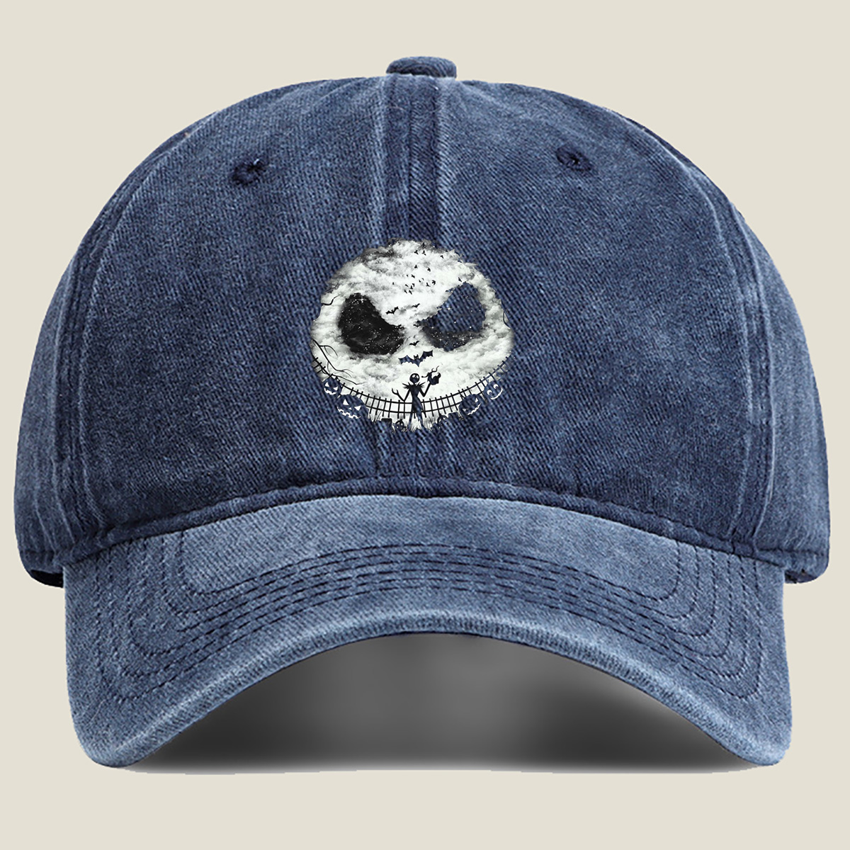 The Nightmare Before Christmas: Jack Skellington and Zero - Washed Denim - Baseball Cap