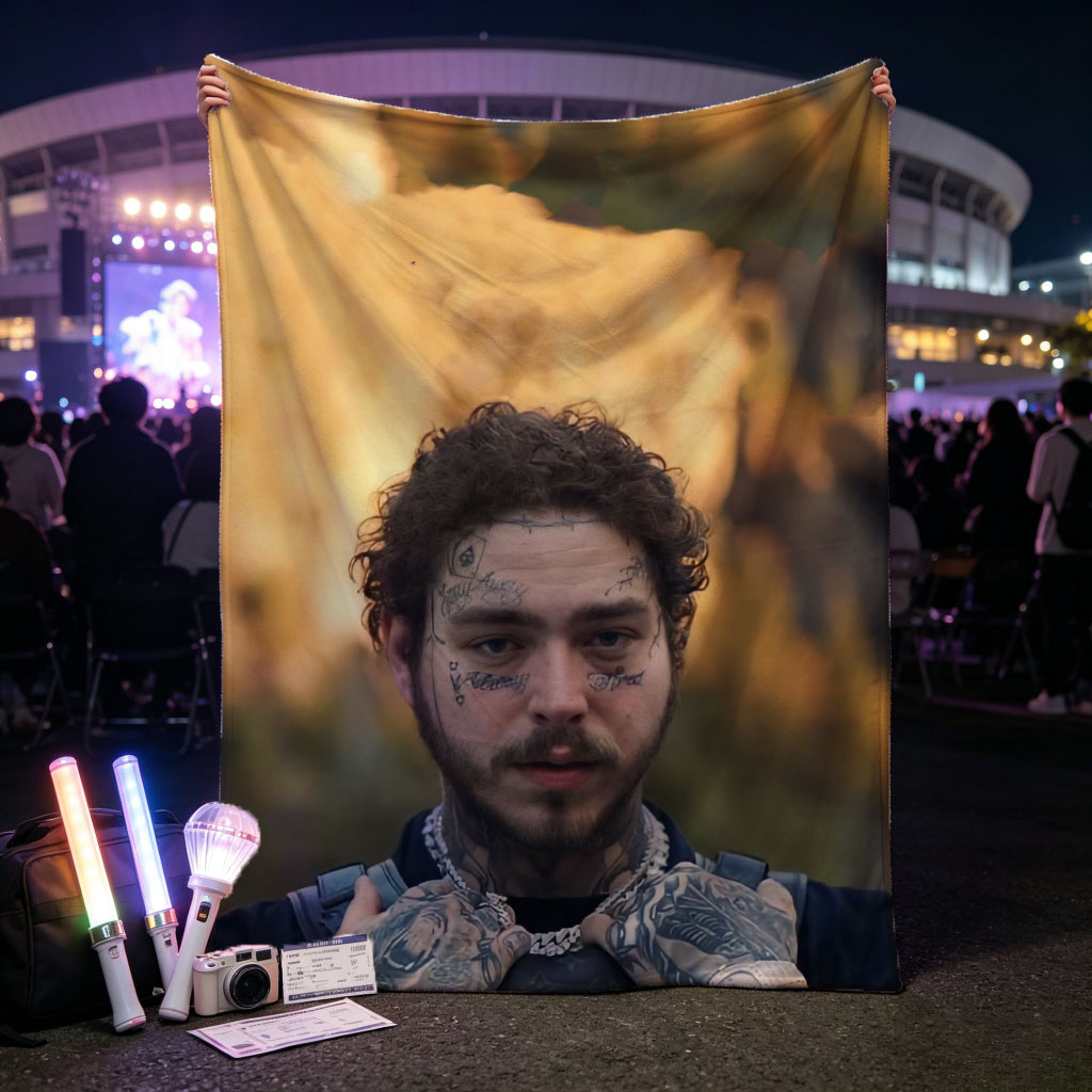 Post Malone Outdoor Portrait with Tattoos and Nature Background - Blankets