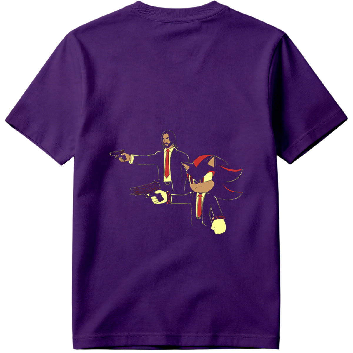 Sonic the Hedgehog and John Wick in Suit and Tie - Tee